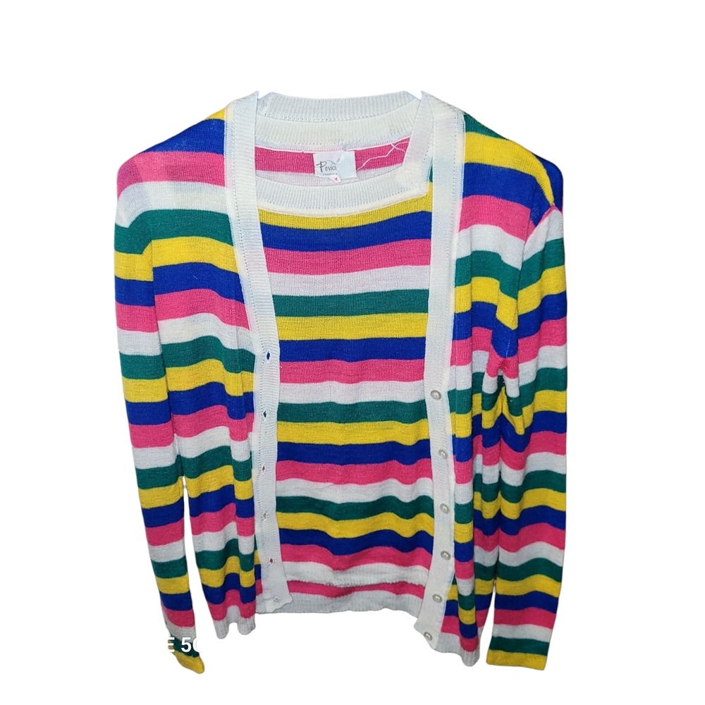 Persona Vibrant Striped Cardigan